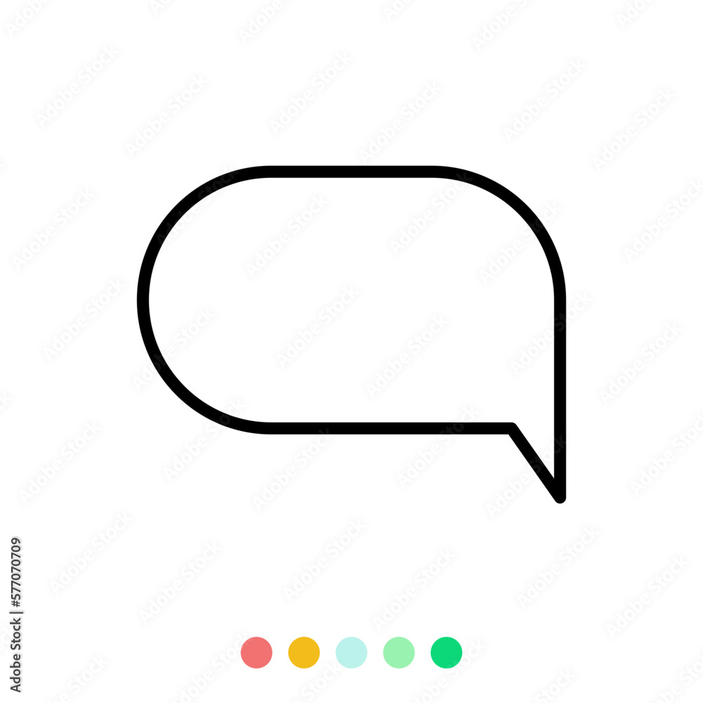 Naklejka premium Speech bubbles linear vector element, Text balloon, Vector icon.