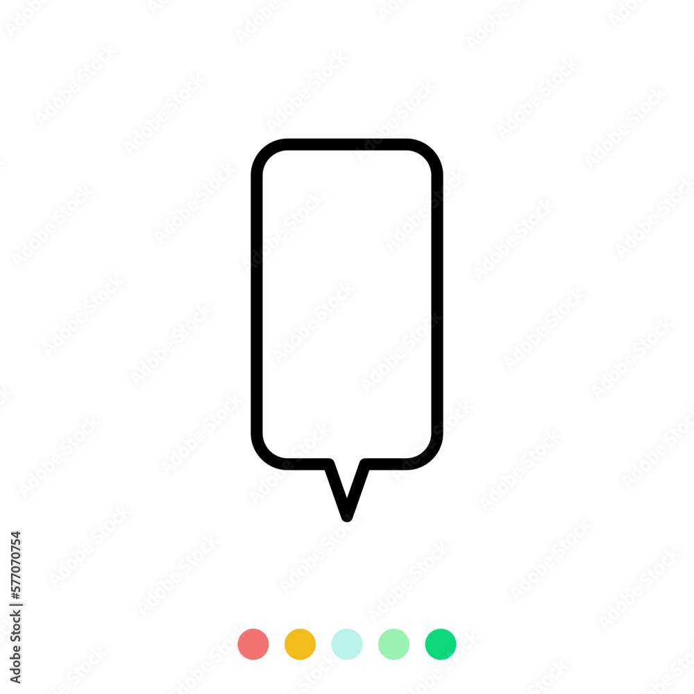 Speech bubbles linear vector element, Text balloon, Vector icon. Speech bubbles linear vector element, Text balloon, Vector icon.