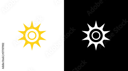 yellow sun uv rays ultraviolet logo icon Design template