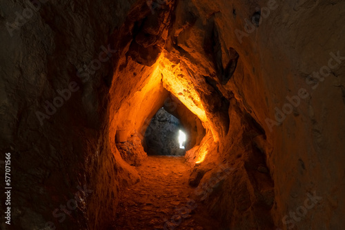 Touristic Bulak Mencilis cave with walking path. Safranbolu, Karabuk, Turkey photo