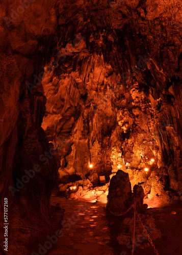 Touristic Bulak Mencilis cave with walking path. Safranbolu, Karabuk, Turkey photo