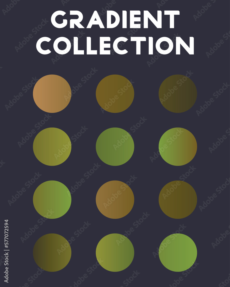 A set of color combinations. Collection of gradients. Vector illustration