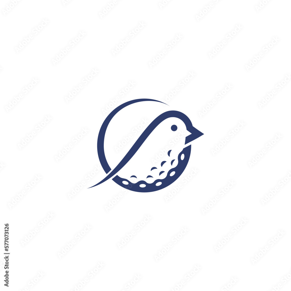 Golf Bird Logo Design Template
