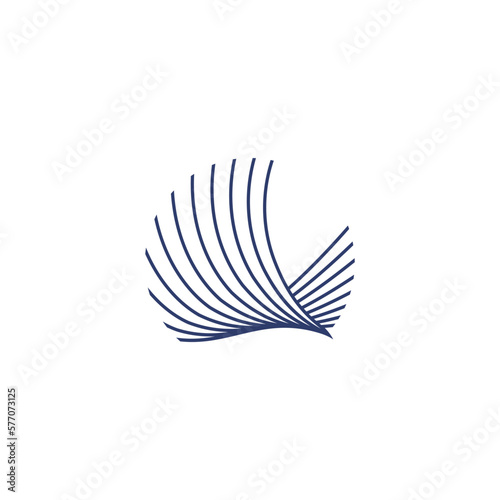 Falcon line logo design template
