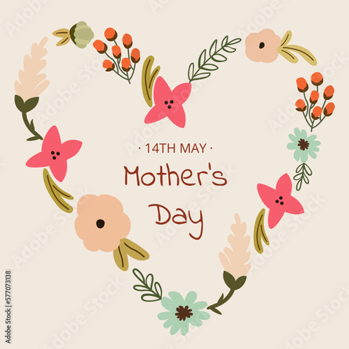 Mother s day floral card illustration