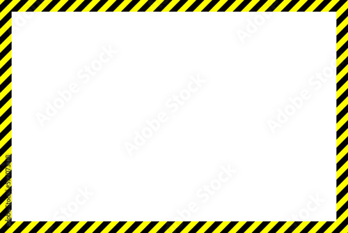 Yellow and black stripe rectangular shape border. Ideal for any warning sign. Vector illustration EPS 10 File.