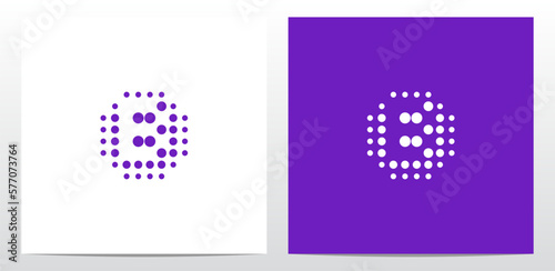 Dots Alphabet In The Middle Letter Logo Design B