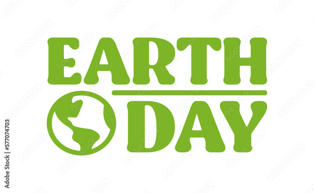 Fototapeta premium Earth day logo design with planet icon. Eco friendly design.