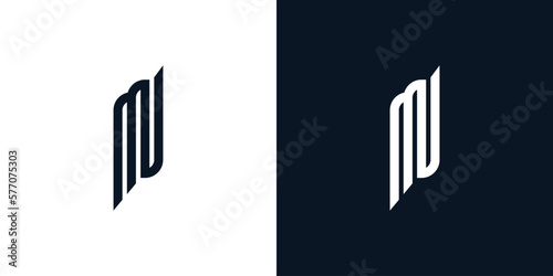 .Modern and cool letter MU initials logo design
