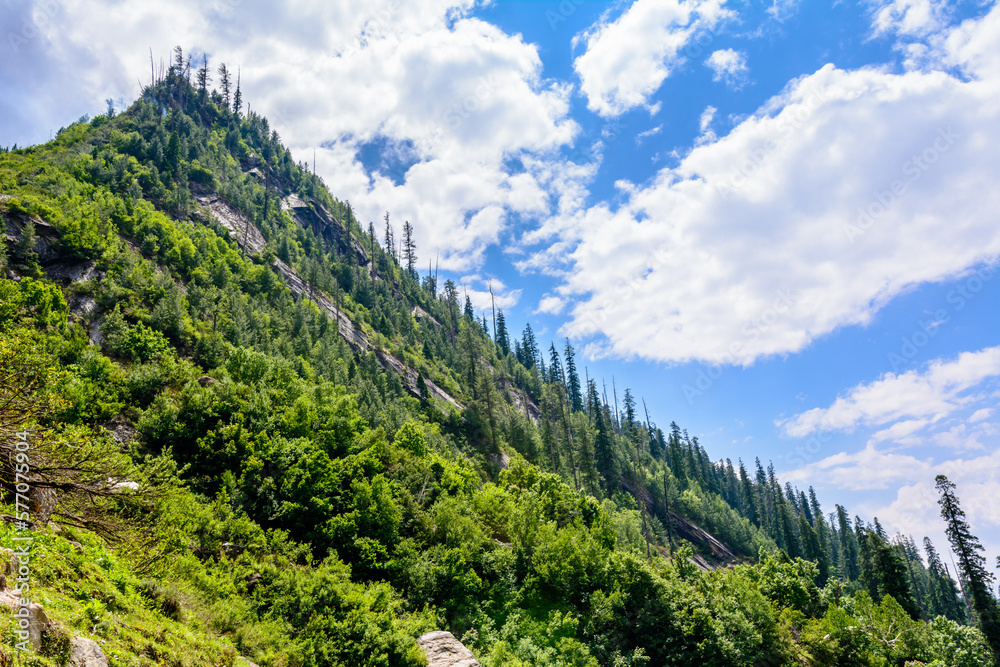 Scenic landscape view Tunda bhuj during Pin Parvati  trek in parvati valley , Himachal Pradesh, India.