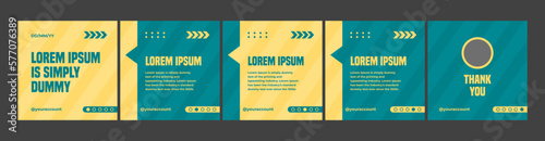carousel layout templates. microblog or carousel social media template with yellow and green color combination