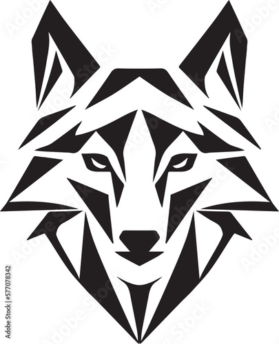 Wolf head silhouette vector on a white background.