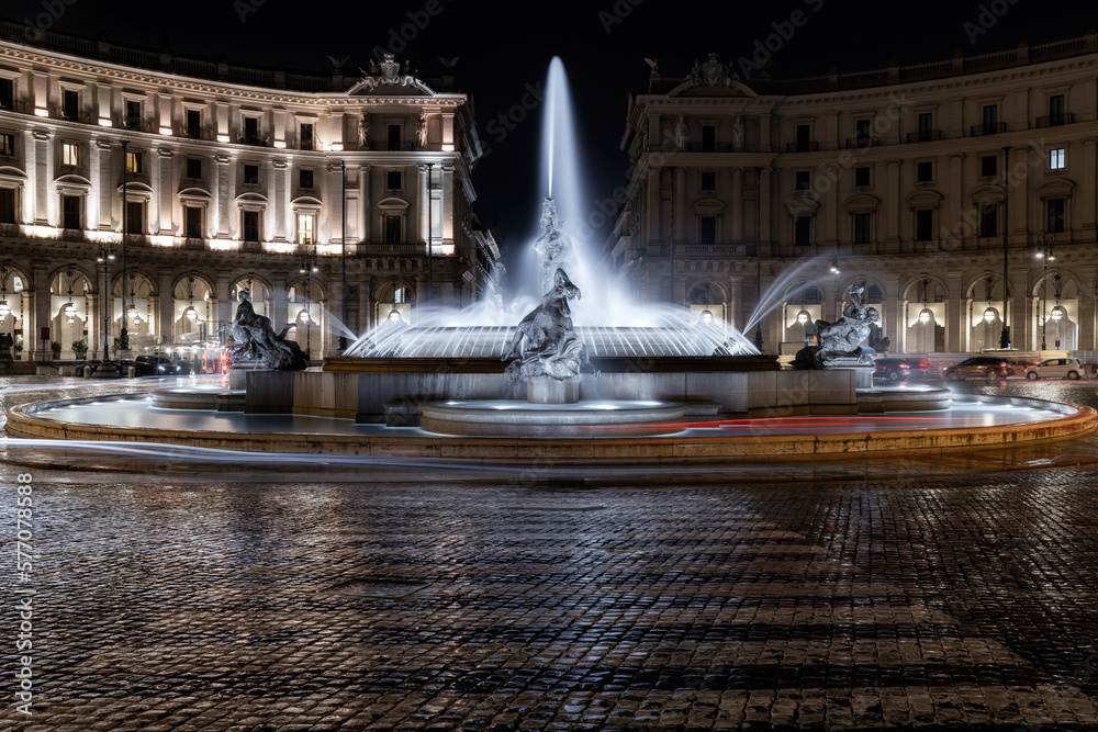 Fountain of the Naiads in Rome, Italy