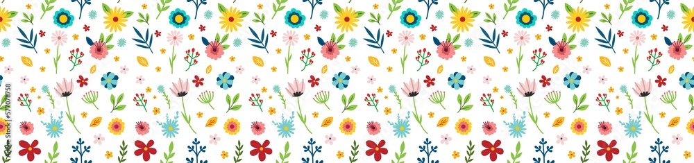 Spring flower pattern on a transparent background. Spring flowers pattern for your design. PNG image