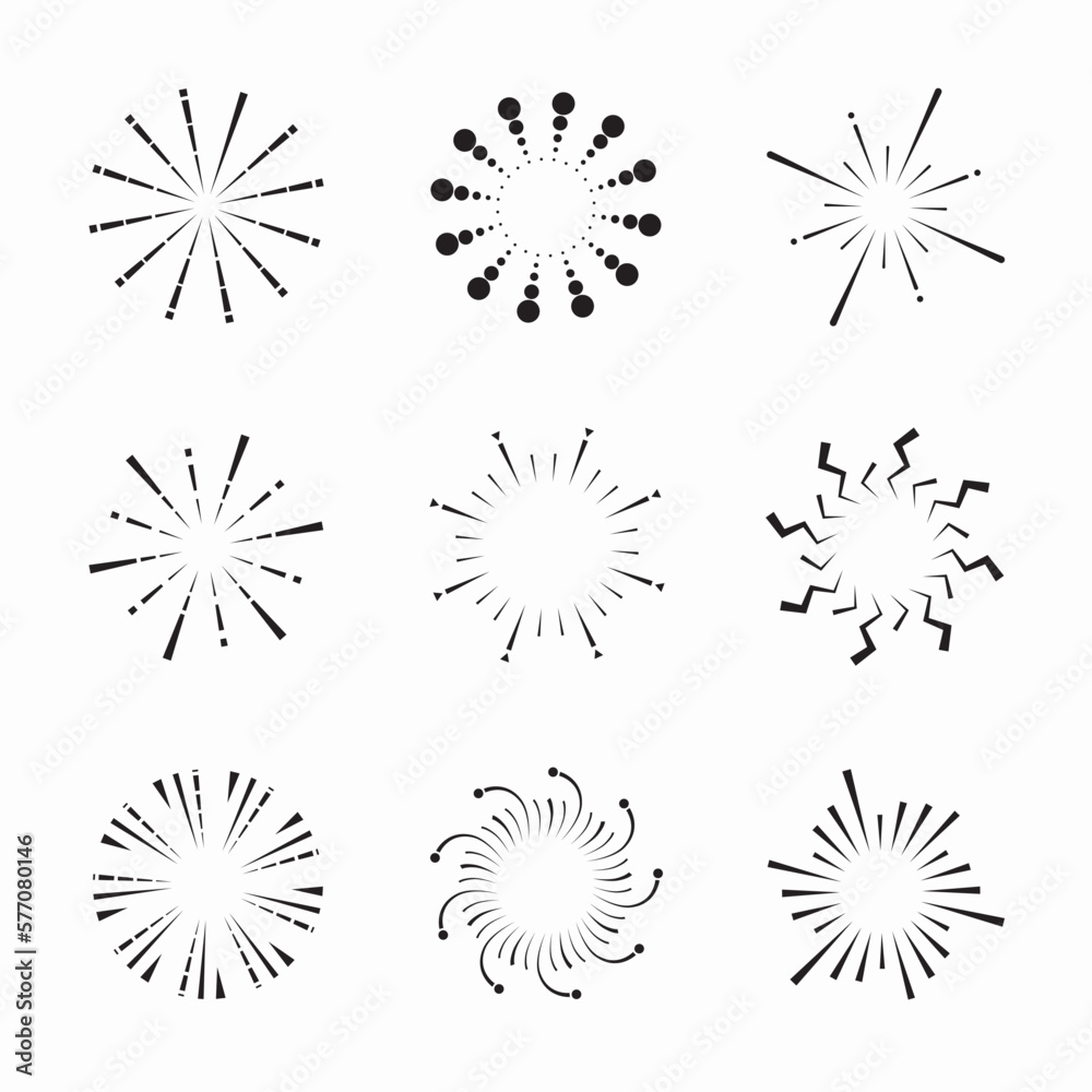Firework exploding Vector collection. Design Elements