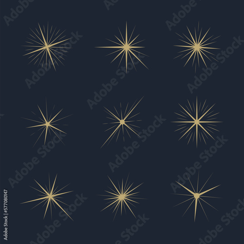 Vector Sparkles Star. Design elements.
