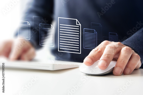 mano, mouse, digitale, gestione documenti