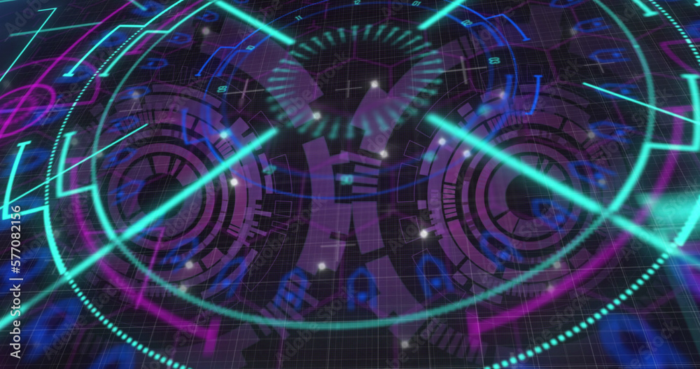 Obraz premium Image of data processing over scopes scanning