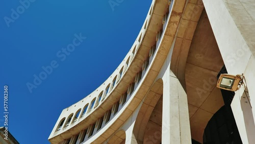 beautiful building with ancient greek achitecture in the south of france, summer mood photo