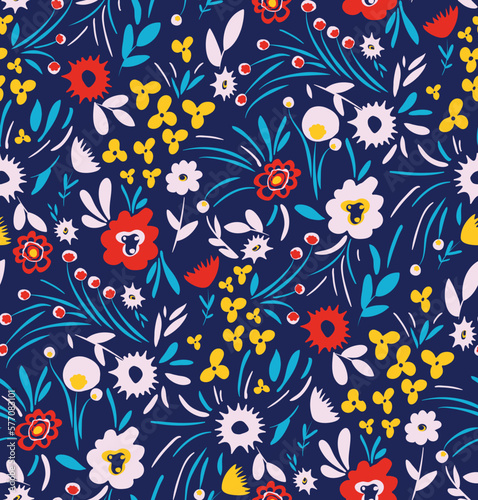 Seamless blossom pattern . Abstract floral background. Textile design