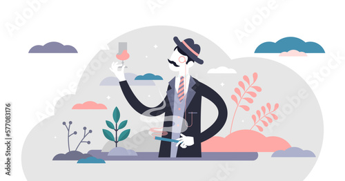 Snobbery illustration, transparent background. Snob personality flat tiny persons concept. Rich social group behavior characteristics with good manners, clothing and luxury lifestyle. photo