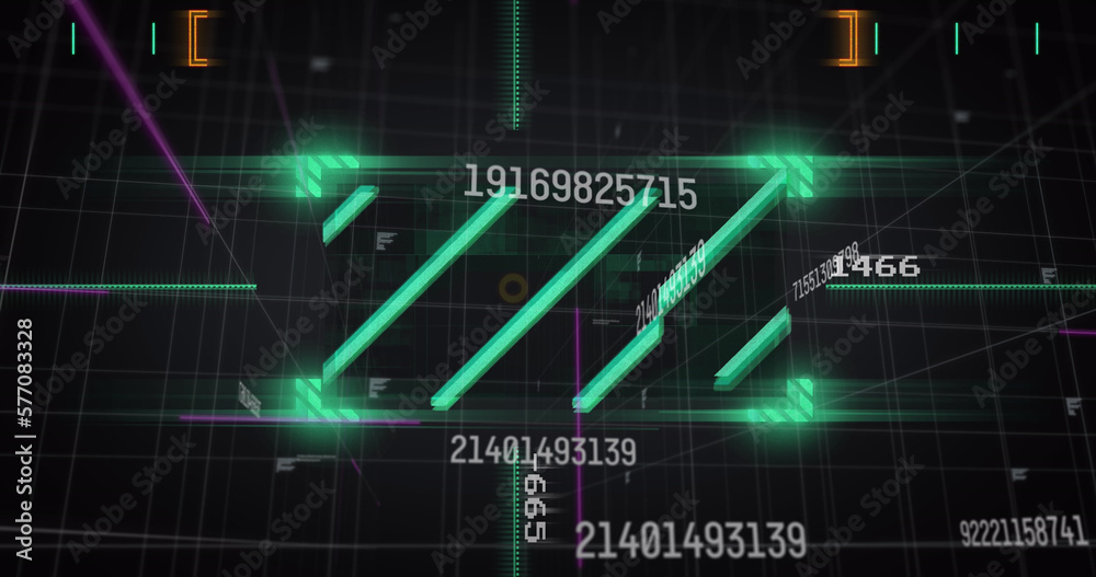 Fototapeta premium Image of data processing on black background