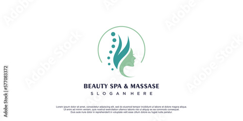 Beauty spa logo with creative and unique style concept design icon premium vector