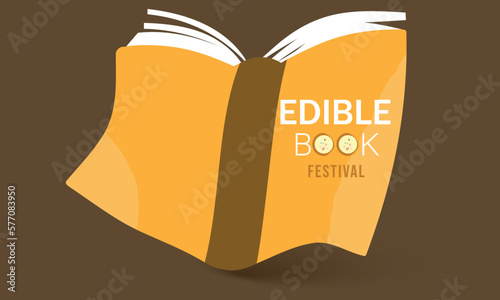 Edible Book Festival.Template for background, banner, card, poster 