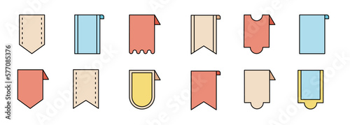 set of markers and bookmark for design element