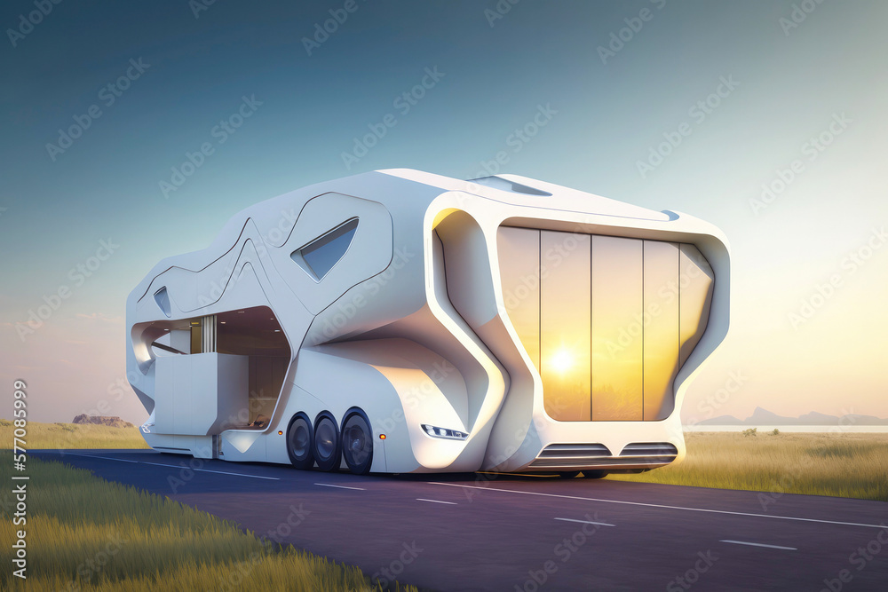 Big autonomous home on wheels concept created with Generative AI ...