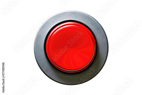 Free Download Red Button isolated on white, ready for clipping path. Created with Generative AI technology. - GFXLoad