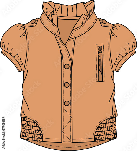 Fotografi KID GIRLS WEAR KNIT TOP BLOUSE VECTOR