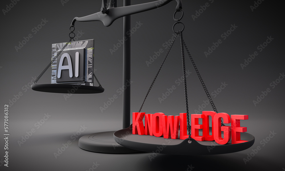 Knowledge is worth more than AI artificial intelligence" Concept