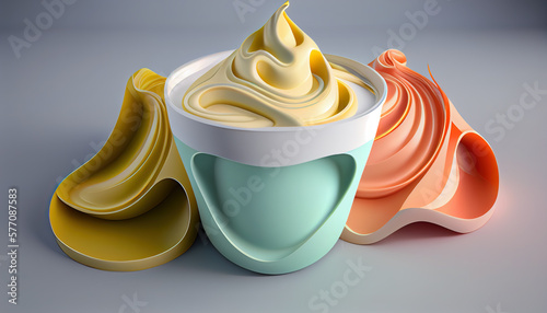 perfect icecream bowl, ai generated photo