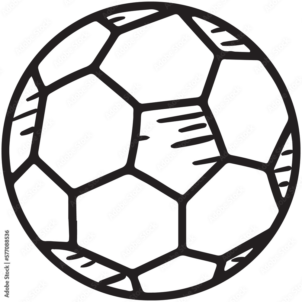 Football soccer ball linear vector icon in doodle sketch style Football soccer ball linear vector icon in doodle sketch style