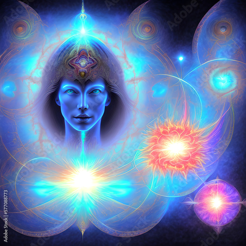 Fractal Universe, Spiritual and Meditation, Generative AI Illustration