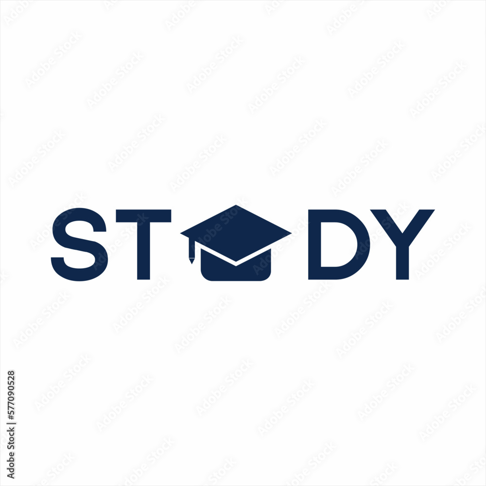 Study logo design with the text of the toga hat concept on the letter U. Study logo design with the text of the toga hat concept on the letter U.