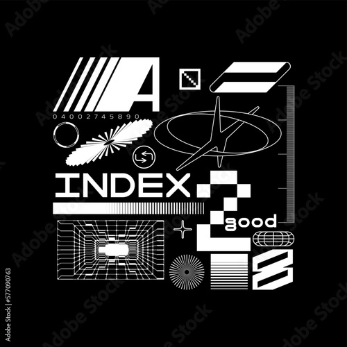 Vector Graphic Assets Set. Bold modern Shapes.