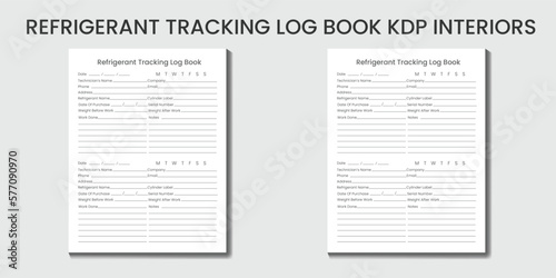 Refrigerant Tracking Log Book 2023-2024 KDP interior designs
