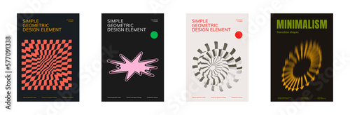 Poster template graphic design in Brutalism style. Vector cover