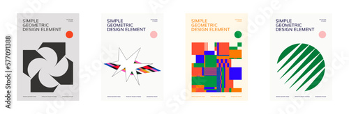 Poster template graphic design in Brutalism style. Vector cover