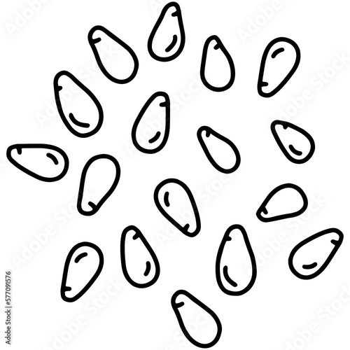 Pine nuts simple linear cartoon icon in doodle style