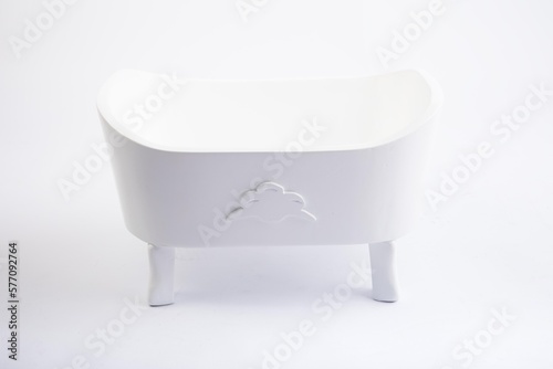 Wooden bathtub Assorted baby photography props and toys 