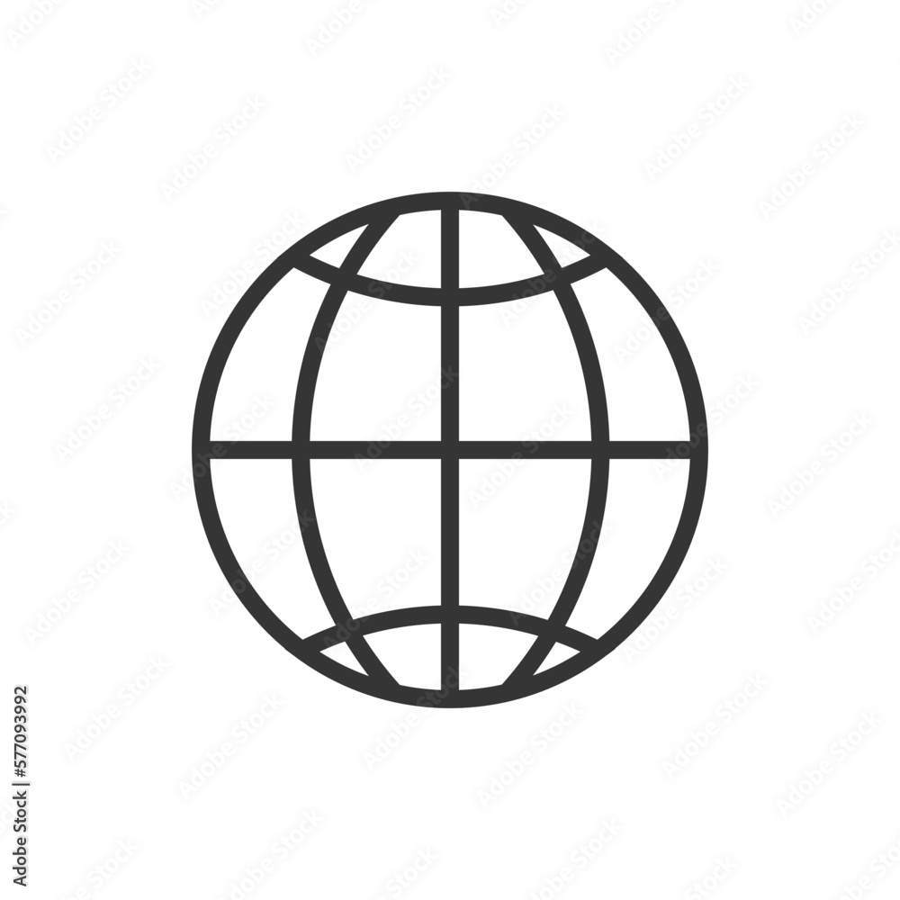 Web symbol icon vector illustration, globe icon, world globe symbol