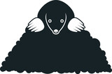 Mole logo. Isolated mole on white background