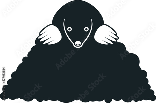 Mole logo. Isolated mole on white background