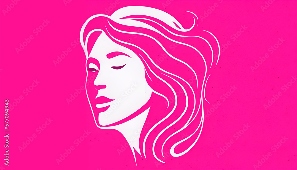 woman with pink hair logo