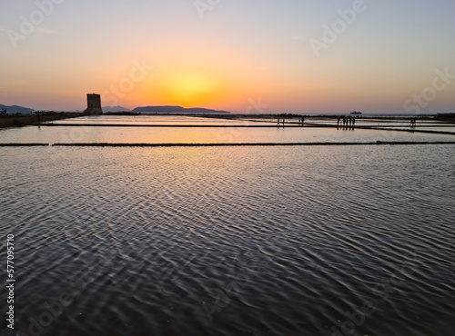 The Saline di Trapani and Paceco oriented nature reserve is a protected natural area in Sicily where the ancient sea salt extraction activity takes place.
