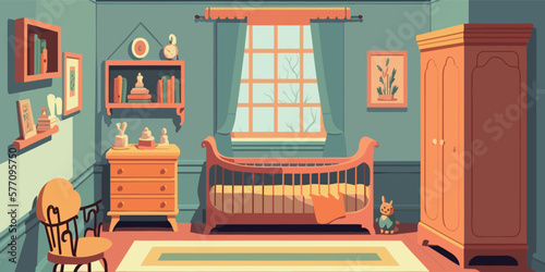 Home Lifestyle Interior Background Design Simple Flat Living House Illustration