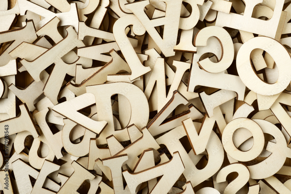 Wooden stacked letters for playing